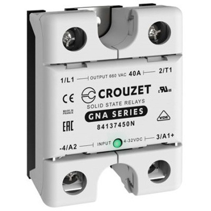 84137450N ソリッドステートリレー 最大負荷電流：40 A 最大負荷電圧：660 Vrms パネルマウント CROUZET 1個 84137450N