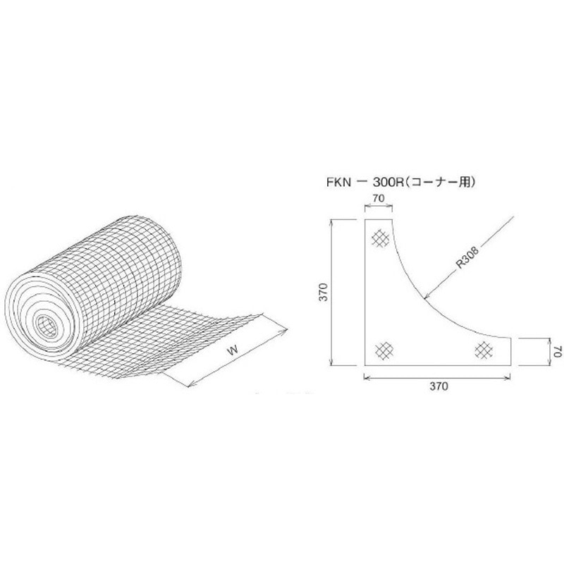 FKN-600-10 ケーブルラック用共通部材 カナロンネット 1個 カナフジ