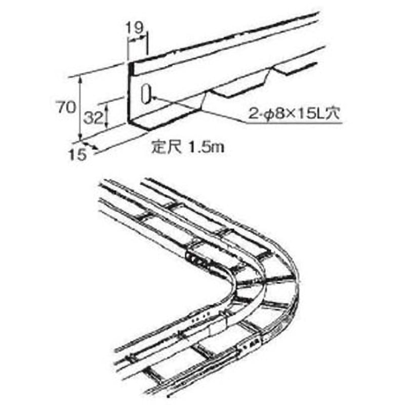 ZLP-16RB スチール製 ケーブルラックパーツ 水平ベンド用セパレーター