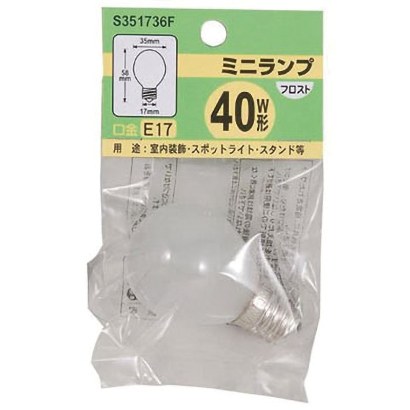 S351736F ミニランプ40W形36W YAZAWA(ヤザワコーポレーション) 口金E17