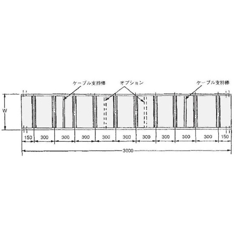 RLS-800T 穴なし底板付きケーブルラック ストレート型ラック 1個 