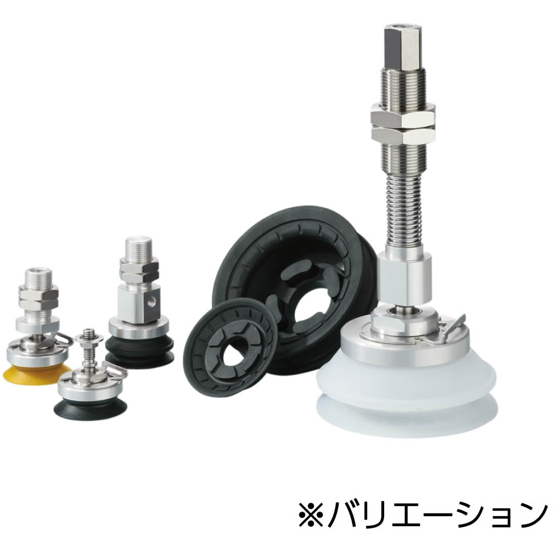 ZP3E-TF63BMSJB50 ZP3E - 縦方向真空取出形/首振バッファ付 SMC ベロウ形リブ・溝付 パッド径63mm