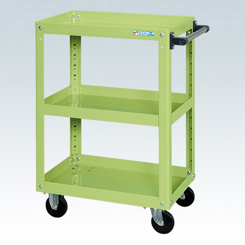 SAP-60883RJG スーパーワゴン(ゴム車/H880/3段/プレート式キャスター