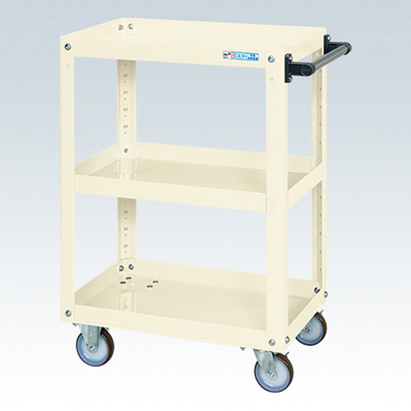 SAP-60883RI スーパーワゴン(ゴム車/H880/3段/プレート式キャスター