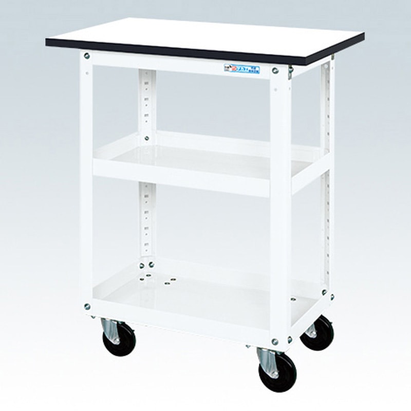 SAP-90883TRJW スーパーワゴン(ゴム車/プレート式キャスター/天板付