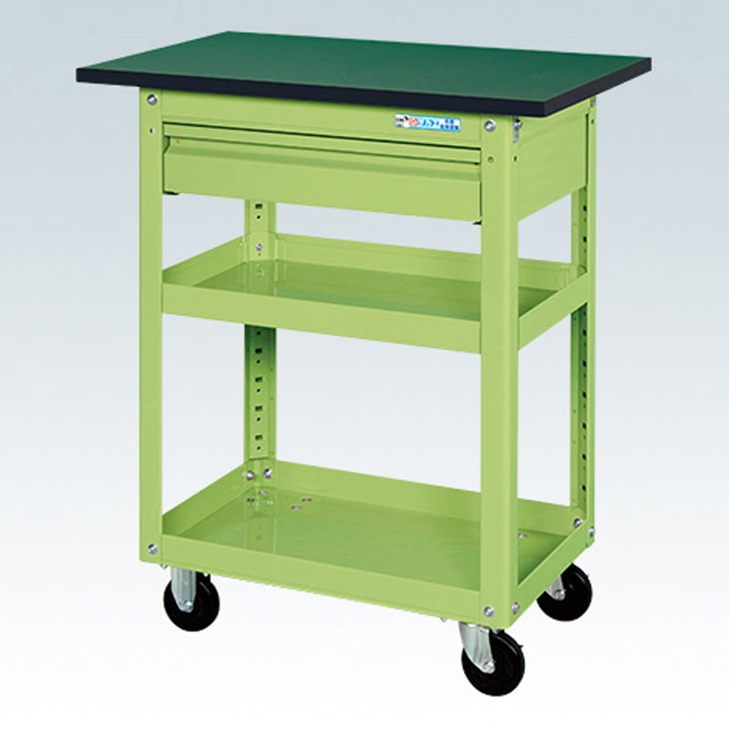 SAP-90883TARJG スーパーワゴン(ゴム車/プレート式キャスター/天板