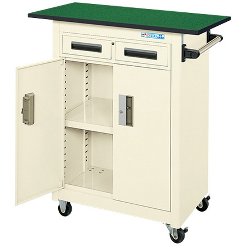 PMW-7AINTE パネルワゴン(天板付) サカエ ストッパーあり(×2) 1段 ゴム