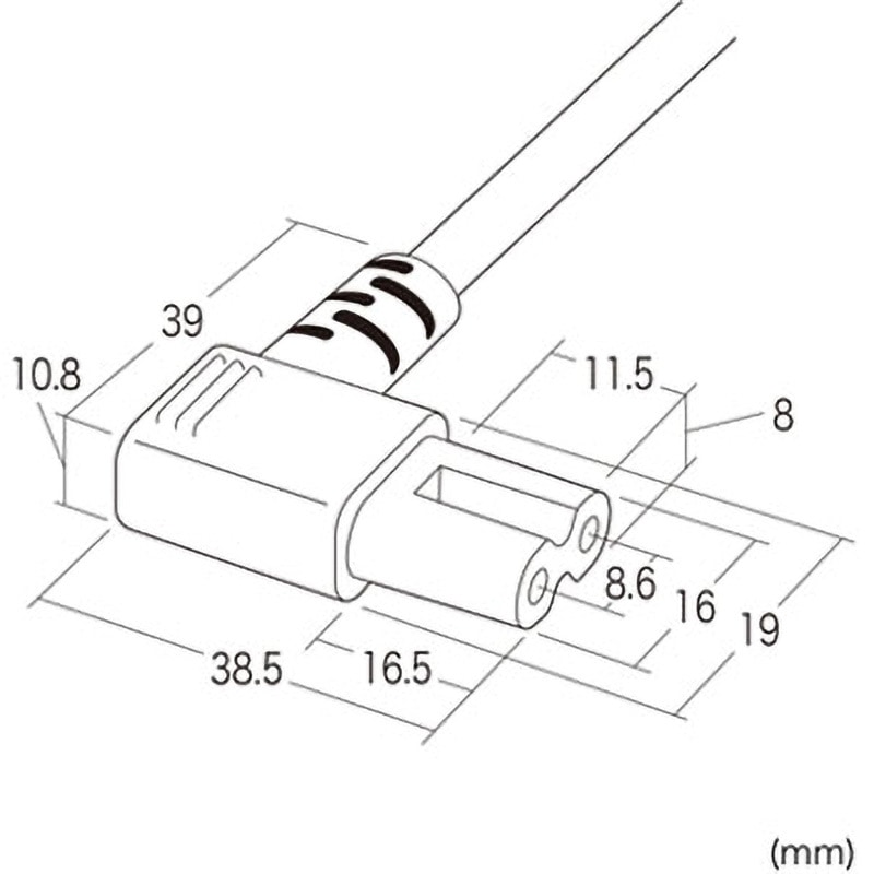 KB-DM2L-2 電源コード サンワサプライ プラグ形状2P KB-DM2L-2