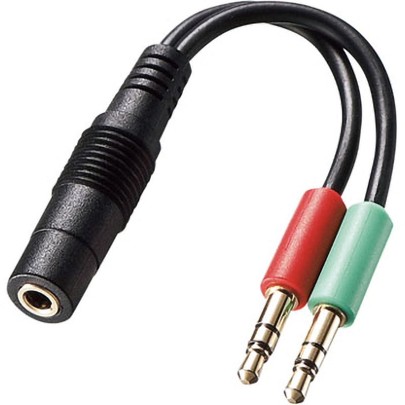 KM-A24-005 ヘッドセット用変換アダプタケーブル(4極メス→3極オスx2