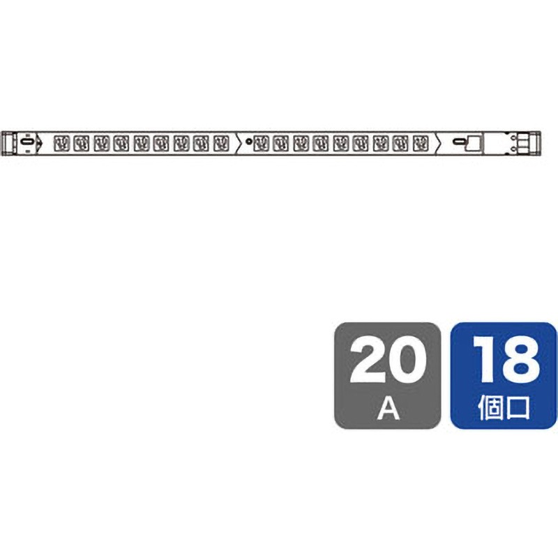 TAP-SVSL2018 19インチサーバーラック用コンセント(20A) サンワサプライ 通電ランプ付き機能 18口 コード長3m  TAP-SVSL2018 20,980円