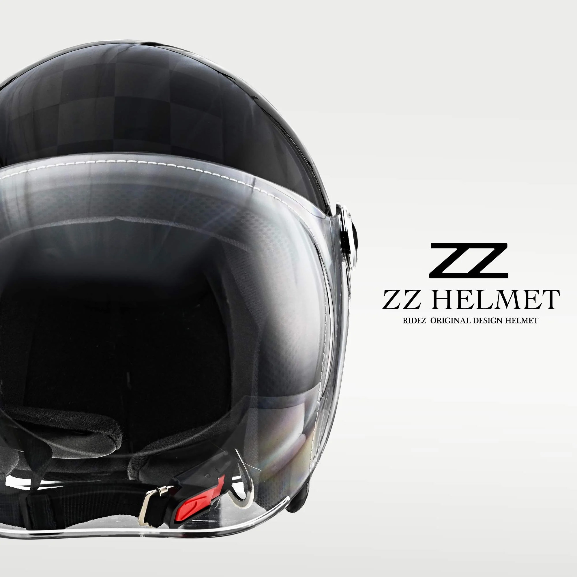 ZZ-BLACK-L-XL RIDEZ ZZ HELMET バイク用ジェットヘルメット RIDEZ