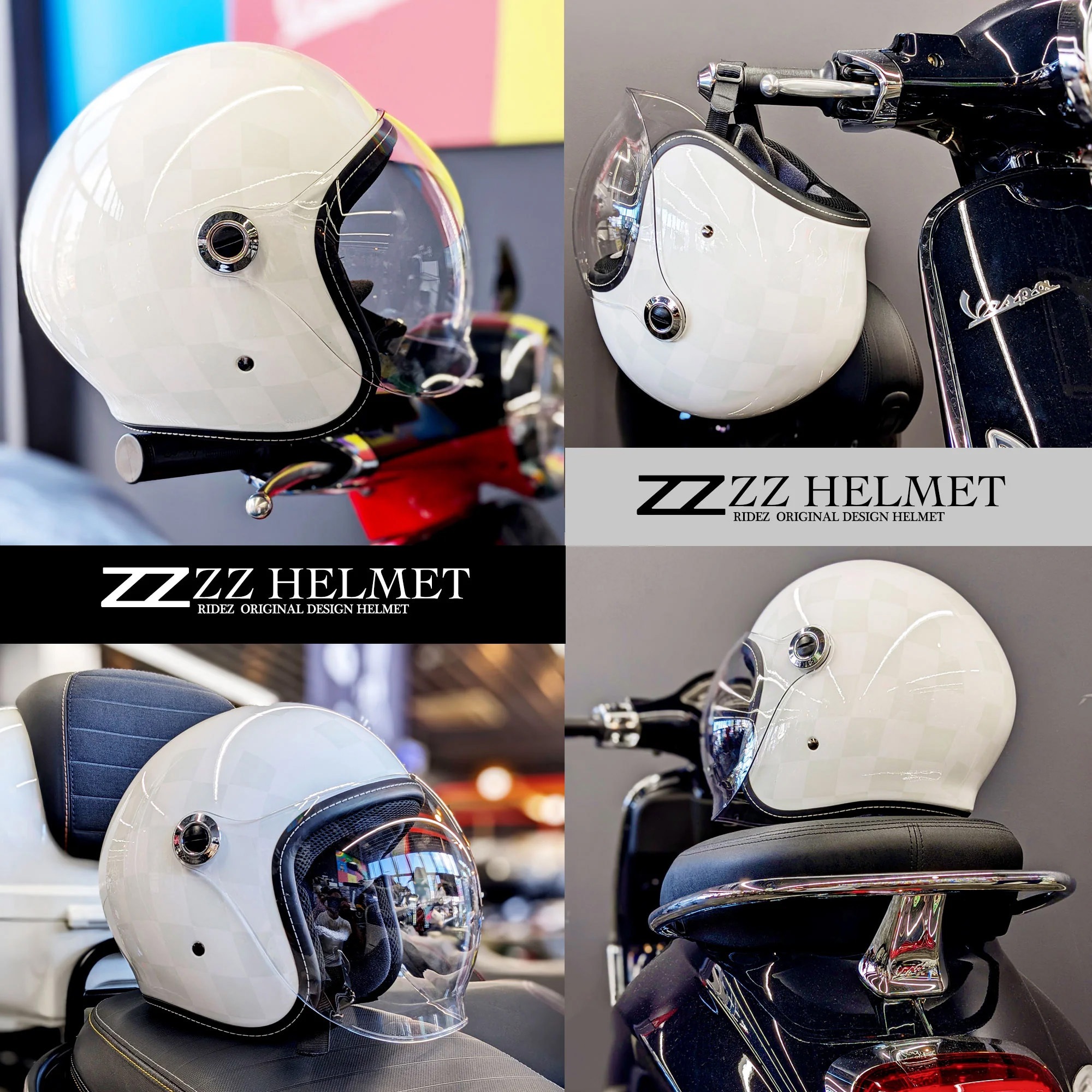 RIDEZ ジェットヘルメット Ｌサイズ ZZ-BLACK-L-XL RIDEZ ZZ HELMET バイク用ジェットヘルメット RIDEZ