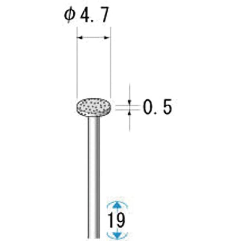 10964 電着ダイヤモンドバー NSK(ナカニシ) 平 粒度140 軸径1.6mm 1セット(5本)