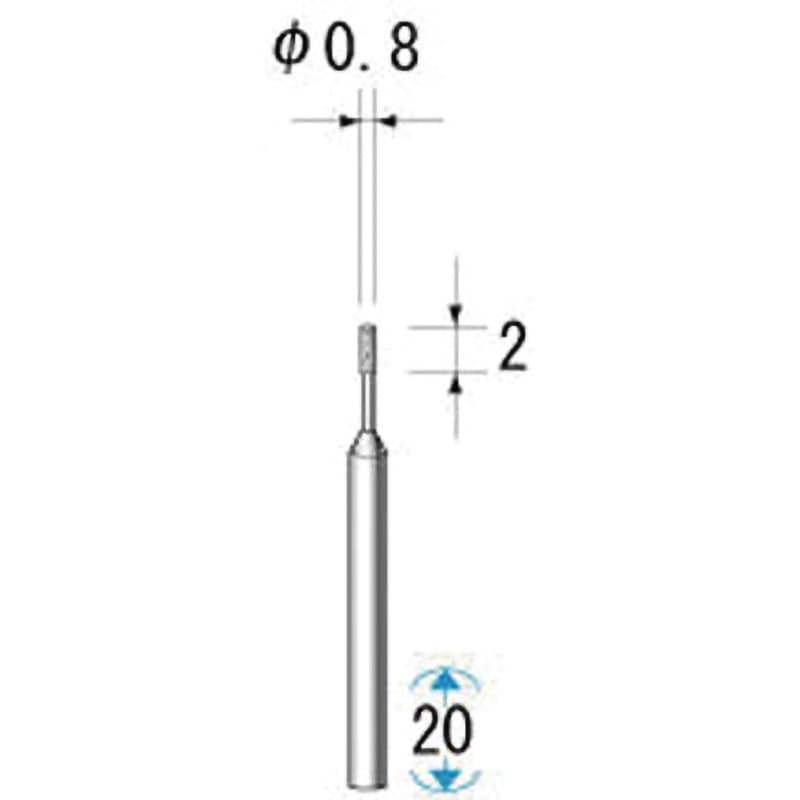 11032 電着ダイヤモンドバー NSK(ナカニシ) 円筒 粒度280 軸径1.6mm 1セット(5本)