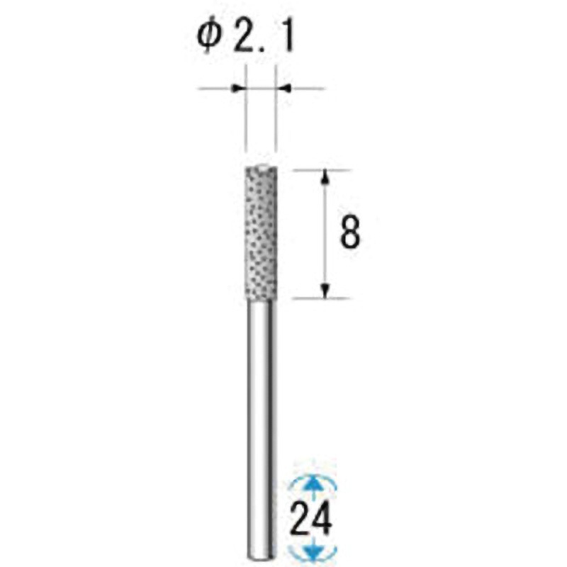 11040 電着ダイヤモンドバー NSK(ナカニシ) 円筒 粒度140 軸径1.6mm 1セット(5本)