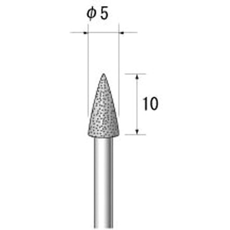 12468 CBN電着バー NSK(ナカニシ) 粒度120 砲弾 質量8g 軸径3mm 1本