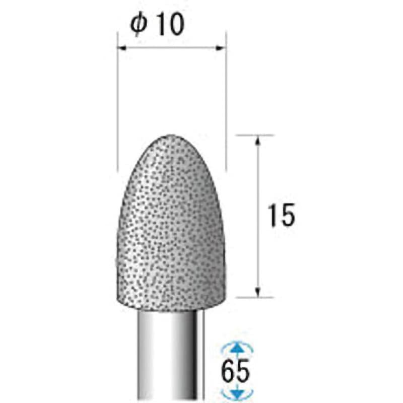 13262 電着ダイヤモンドバー NSK(ナカニシ) 砲弾 粒度120 軸径6mm