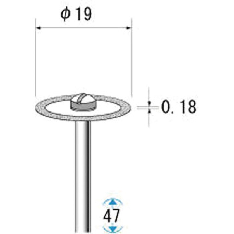 14032 電着ダイヤモンドディスク NSK(ナカニシ) 粒度400 質量10g 軸径2.34mm 1本