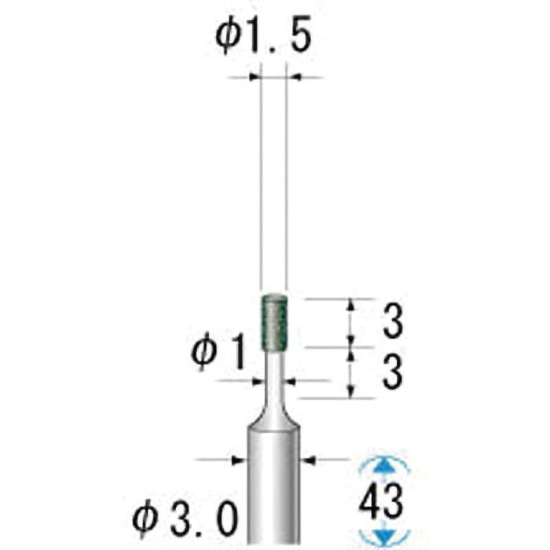 15081 レジノイドCBNバー NSK(ナカニシ) 円筒 粒度230 質量8g 軸径3mm 1本