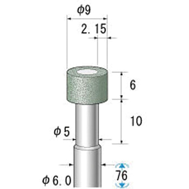 14837 ビトリファイドダイヤバー NSK(ナカニシ) 円筒 粒度180 質量20g 軸径6mm 1本