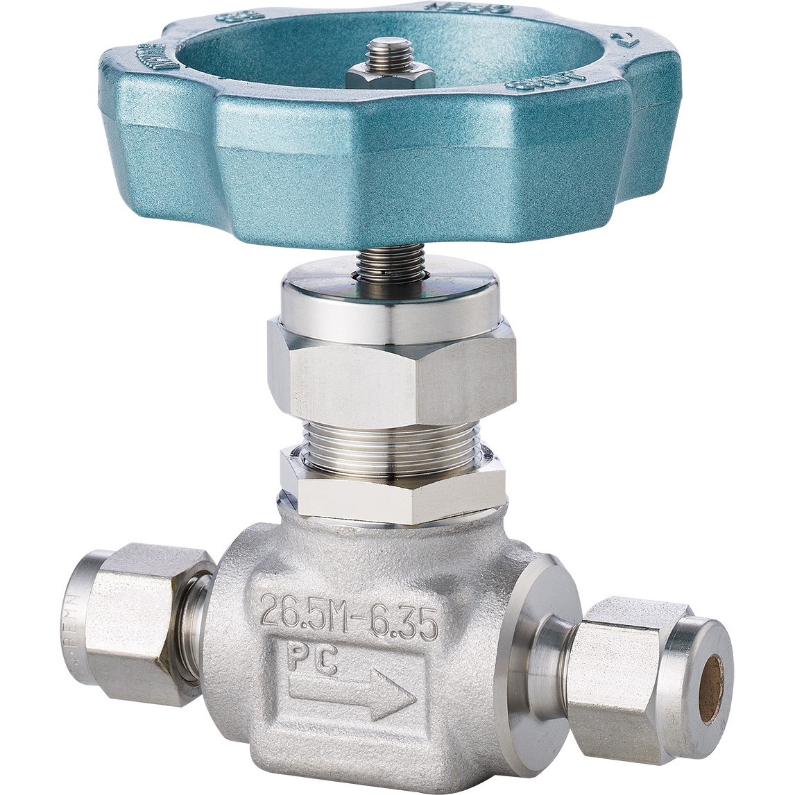 US-927P-12.7-R-V ニードルバルブ_26.5MPa_US-VALVES SUSF316 食い込み