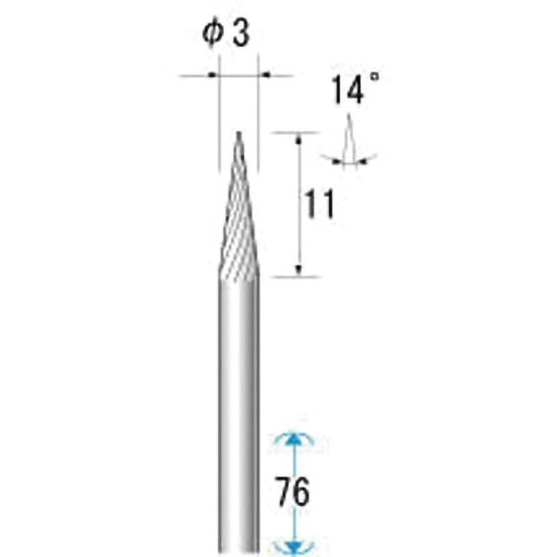 24461 超硬カッター NSK(ナカニシ) テーパー(シングルカット) 質量12g