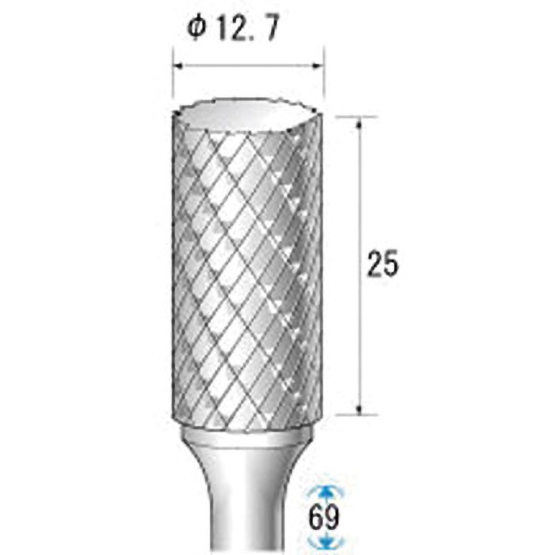 24678 超硬アロイカッター NSK(ナカニシ) 円筒(アロイカット) 質量60g 軸径6mm 1本
