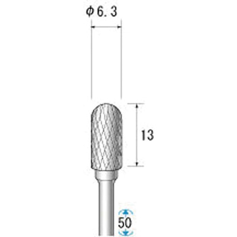 24719 逆回転用超硬カッター NSK(ナカニシ) 円筒先丸(ダブルカット