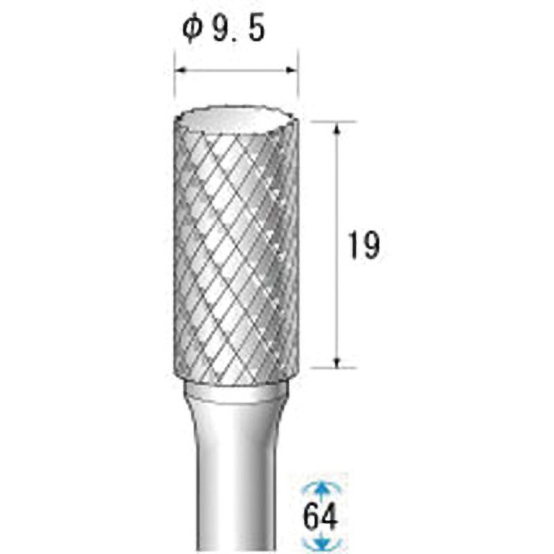 26043 超硬カッター NSK(ナカニシ) 円筒(ダブルカット) 質量32g 軸径6mm 1本