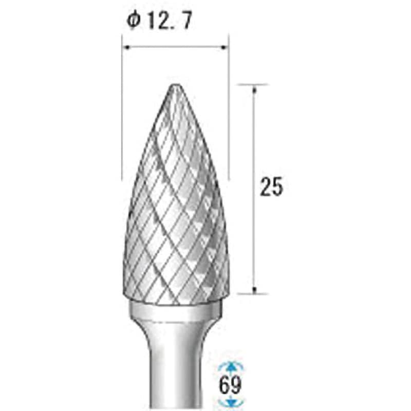 26124 超硬カッター NSK(ナカニシ) 砲弾(ダブルカット) 質量44g 軸径6mm 1本