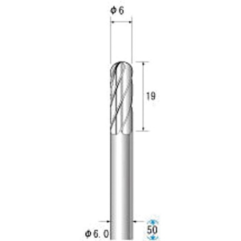 26811 超硬アルミカッター NSK(ナカニシ) 円筒(シングルカット) 質量20g 軸径6mm 1本
