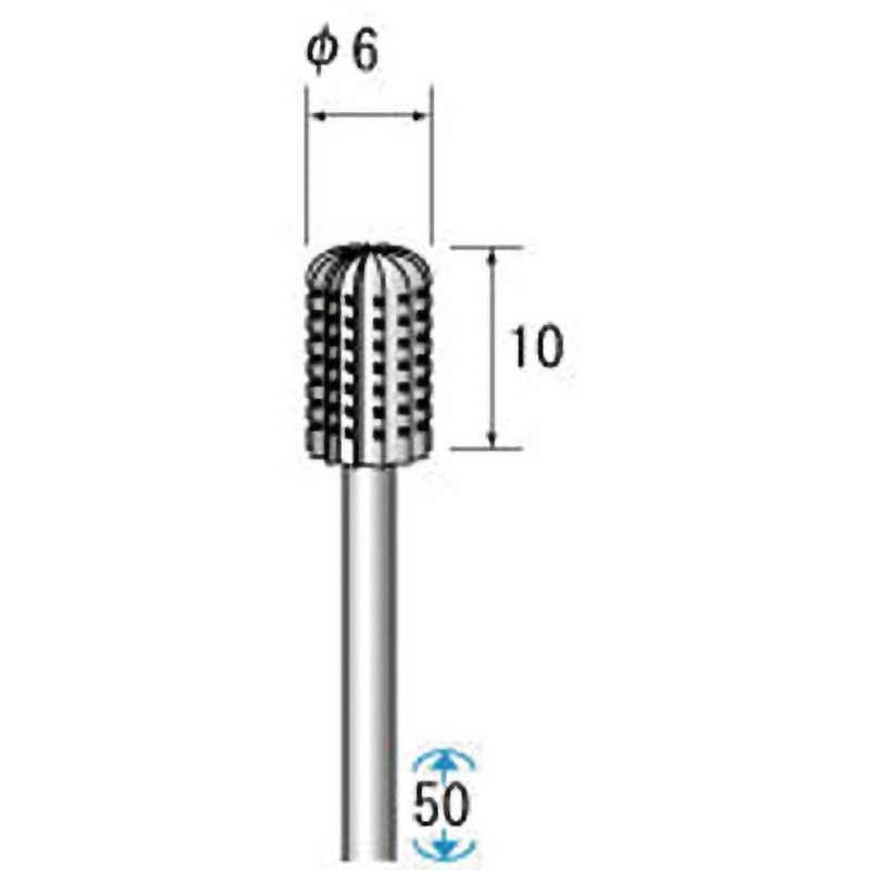 33376 精密スチールカッター NSK(ナカニシ) 円筒先丸 質量26g 軸径2.34mm 1セット(6本)