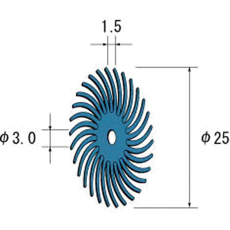 47023 フェザーゴム砥石 NSK(ナカニシ) 粒度80 質量12g 軸径3.2mm外径25.4mm 1セット(10枚)