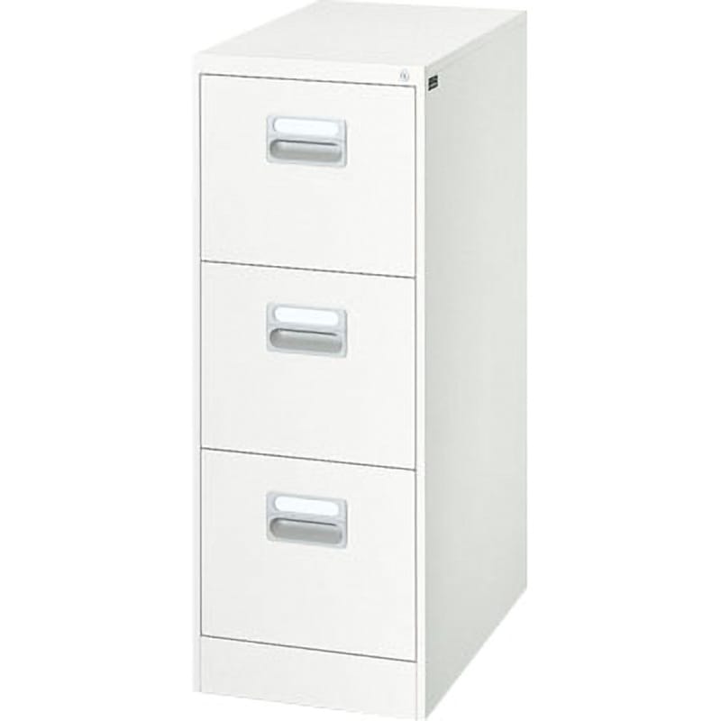 A4-3W ファイリングキャビネット ダイシン ホワイト色 鍵付タイプ A4‐3段引出し型 高さ1015mm間口387mm奥行620mm