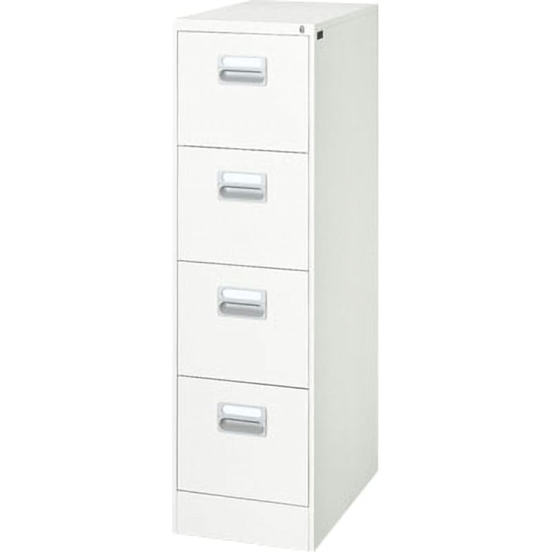 A4-4W ファイリングキャビネット ダイシン ホワイト色 鍵付タイプ A4‐4段引出し型 高さ1335mm間口387mm奥行620mm