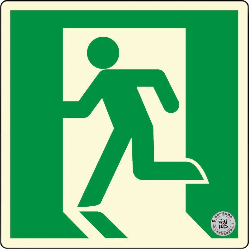 たぁのんさま確認用 標識 避難誘導 蓄光式 スクエアタイプ 消防認定品 モノタロウ 非常口