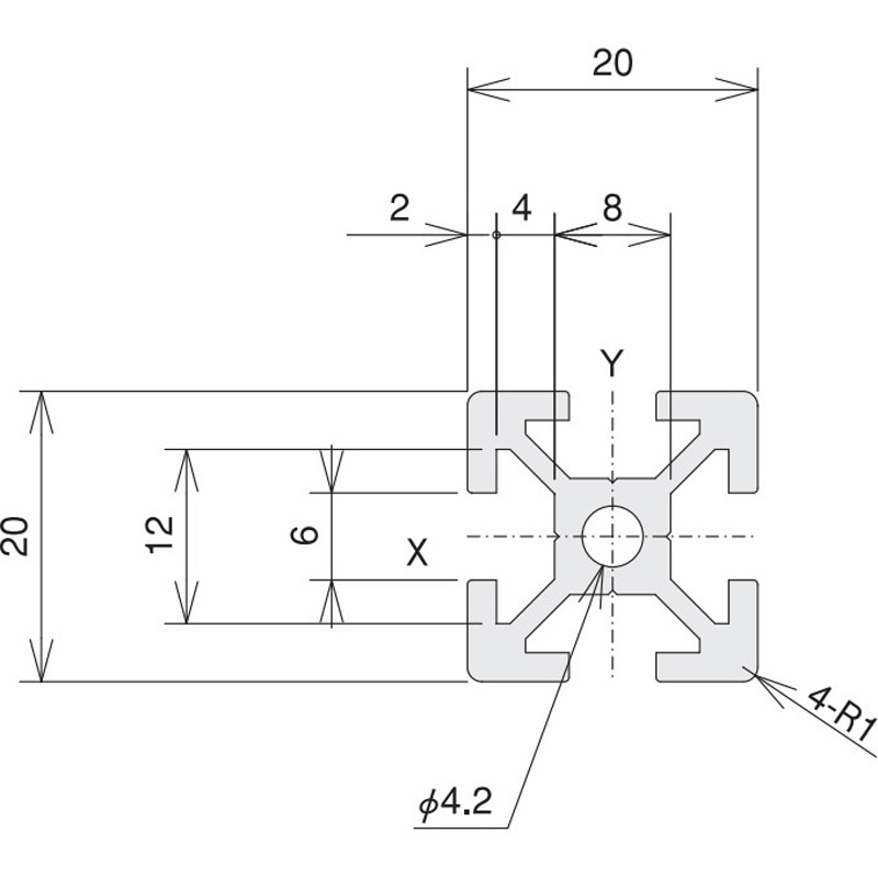 SFF-204 L=150 SF-20・20 SUS(エスユーエス) 長さ150mm 【通販モノタロウ】