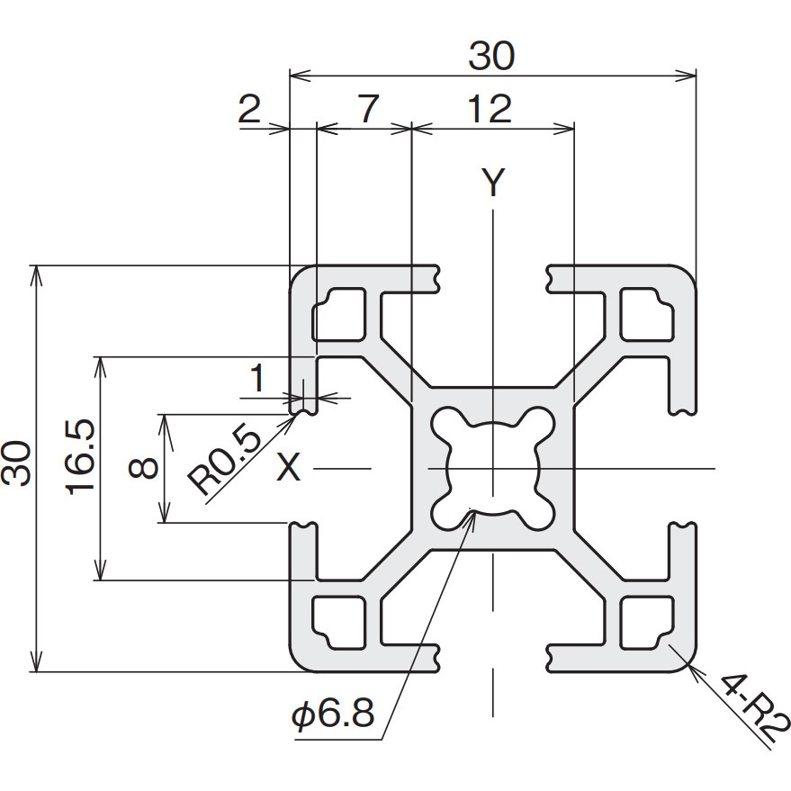 エスユウエス(SUS) SF2-60・60・2S・1F SFF-ED4 1600mm 4本入 (アルミ