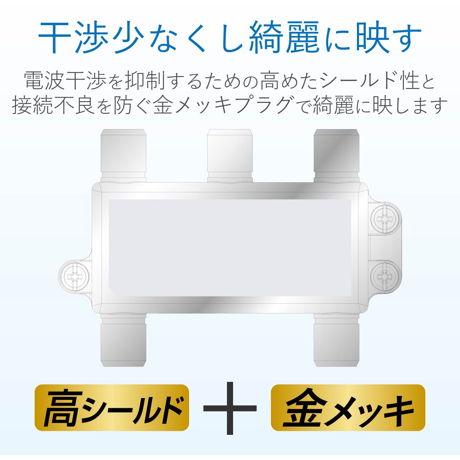 4DMLS(P) 分配器 スプリッタ 【2K/4K/8K対応】全端子通電型 ノイズに