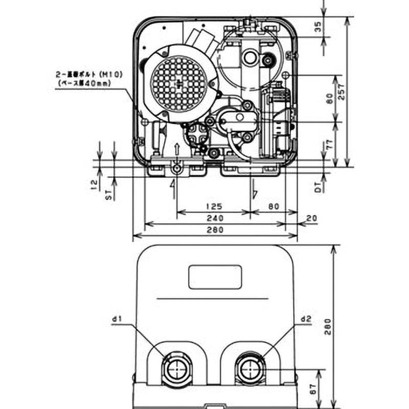 NF3-250S 家庭用インバータ式井戸ポンプ(ソフトカワエース) 川本ポンプ(川本製作所) 吐出口径25mm NF3-250S - 【通販モノタロウ】