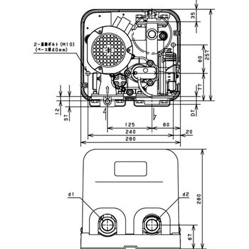 NF3-400S2 家庭用インバータ式井戸ポンプ(ソフトカワエース) 川本ポンプ(川本製作所) 吐出口径25mm NF3-400S2 -  【通販モノタロウ】