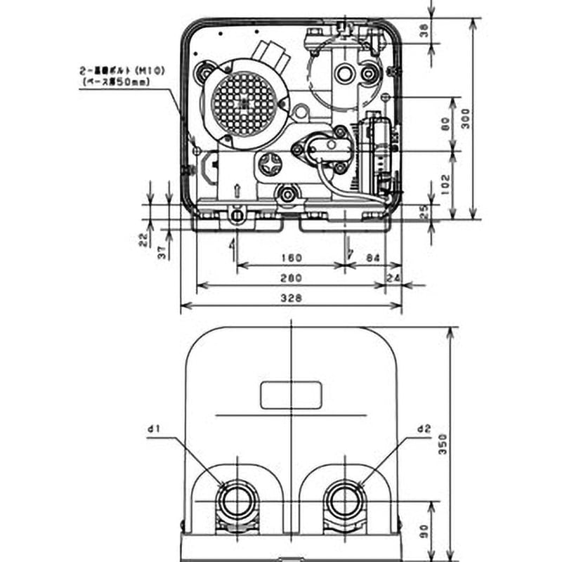 NF3-750S2 家庭用インバータ式井戸ポンプ(ソフトカワエース) 川本ポンプ(川本製作所) 吐出口径32mm NF3-750S2 -  【通販モノタロウ】