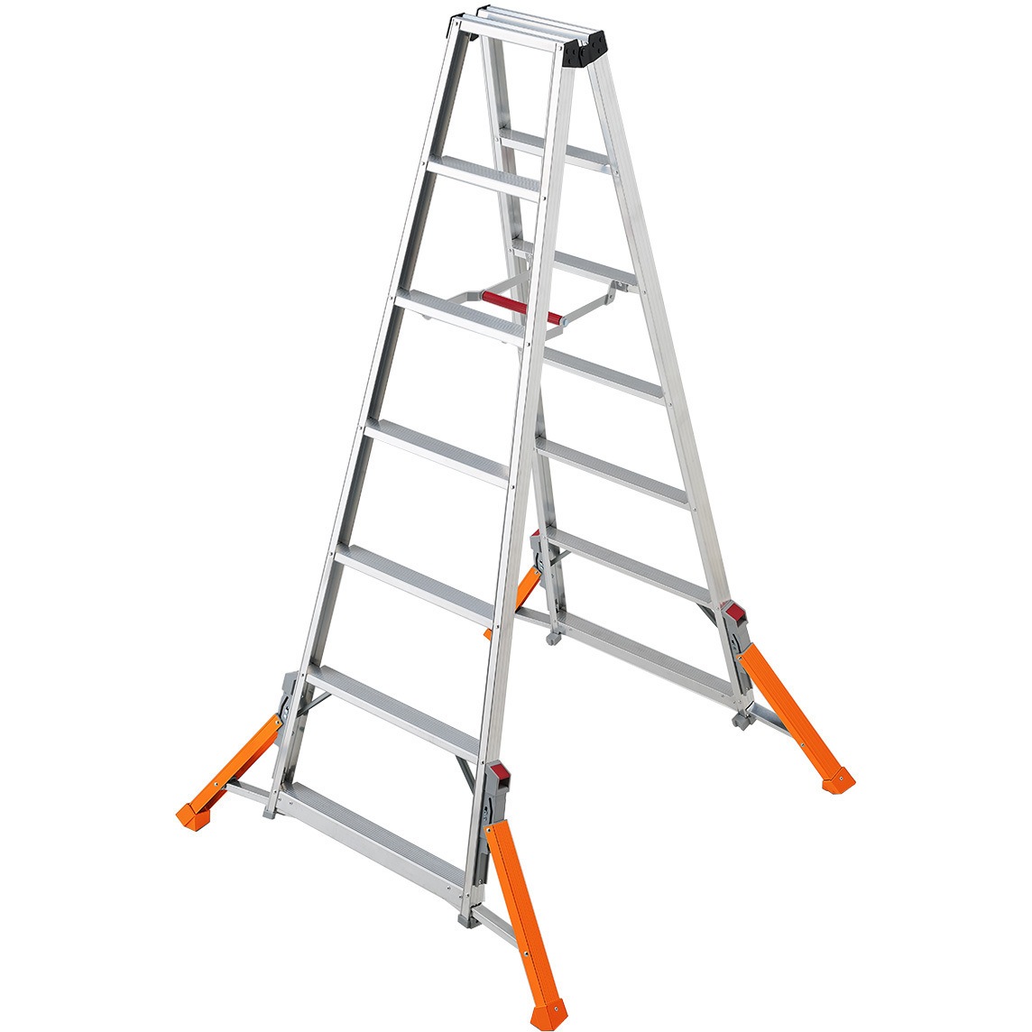 vunchi　プラド5人乗り　脚8㌢アップ　天板75㌢ RLH-21 アウトリガー脚立 ハチ型 RLH 長谷川工業 天板高さ1.99m踏ざん