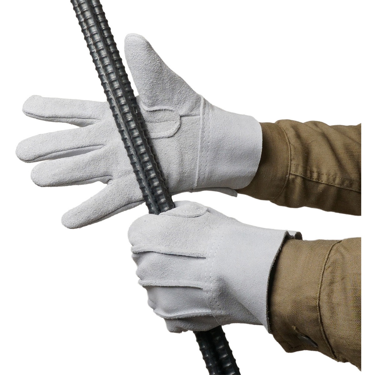 AG465 牛床革カワテ外縫い ACE GLOVE(エースグローブ) 白色 1双入
