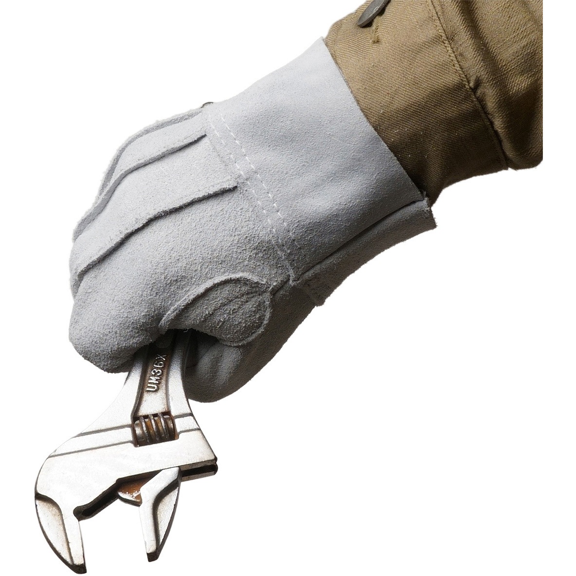 AG465 牛床革カワテ外縫い ACE GLOVE(エースグローブ) 白色 1双入