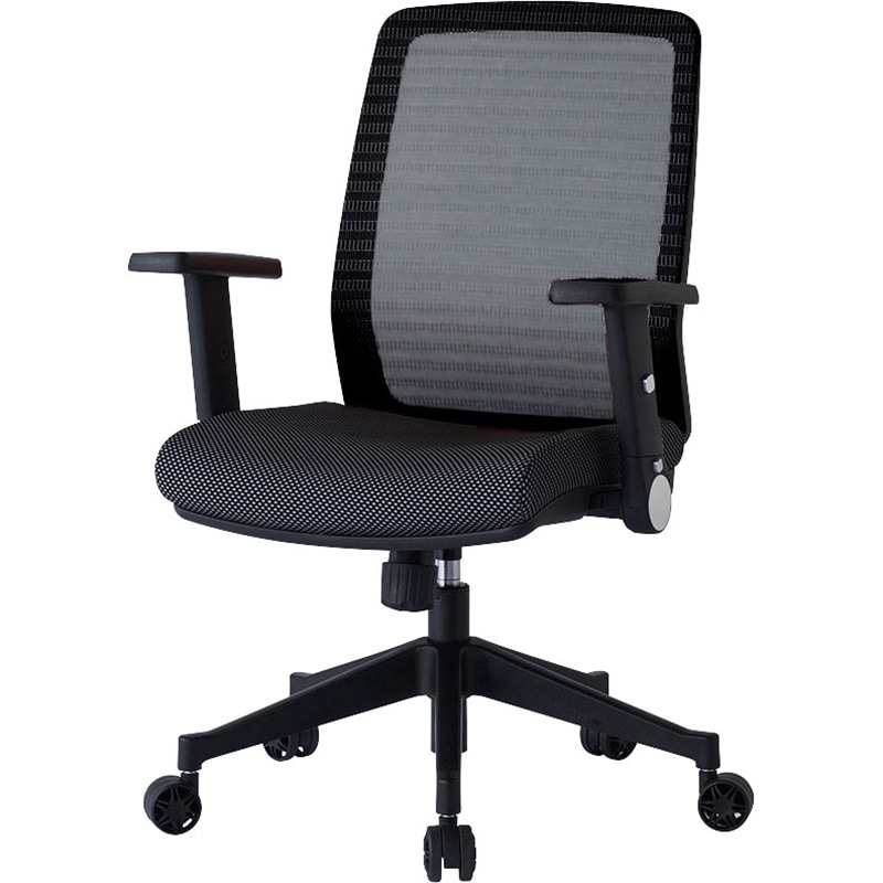 JG4-301BK JG4チェア メッシュ 座面モールドウレタン アーム後倒し機能 コイズミファニテック 肘掛あり ブラック(背メッシュ)色