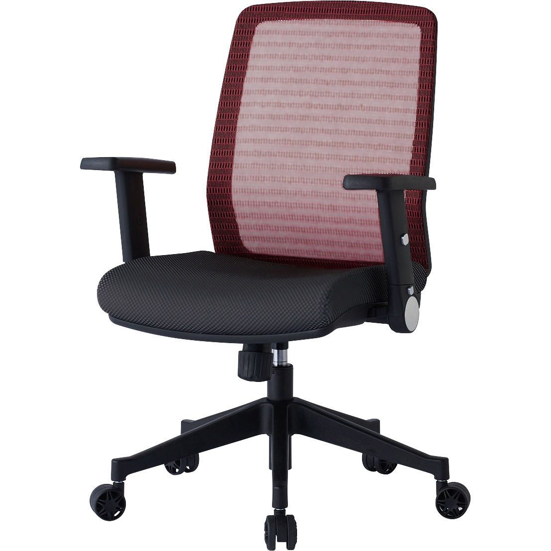JG4-302RE JG4チェア メッシュ 座面モールドウレタン アーム後倒し機能 コイズミファニテック 肘掛あり レッド(背メッシュ)色