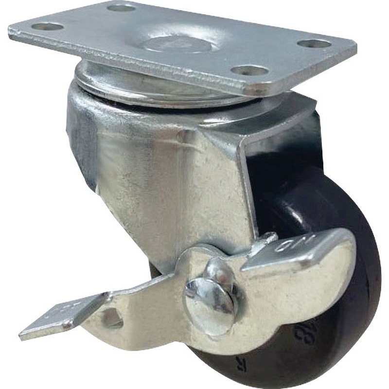 TP3015-01-PLY-SLB プレート式軽荷重用キャスター 自在ストッパー付