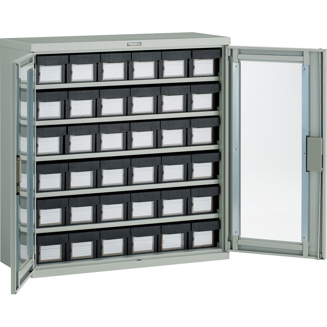 バンラックケース パーツキャビネット 引出し 収納 整理棚 書類棚 バンラックケース M型 両開き扉 TRUSCO パーツキャビネット 【通販