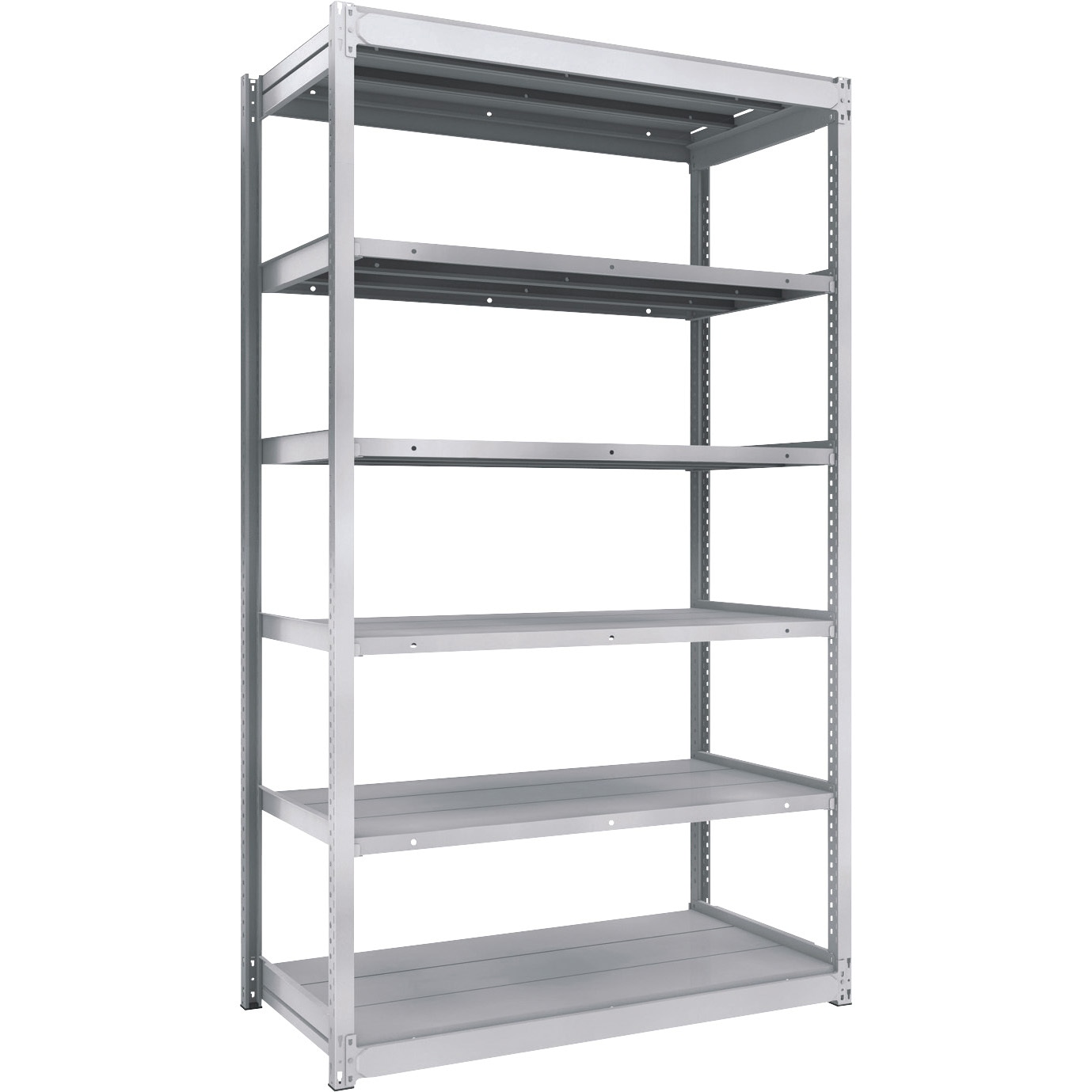 TUG100-74L-6 軽量ボルトレス棚TUG型 単体型 TRUSCO ホワイト色 荷重1500kg 高さ2100mm奥行640mm  TUG100-74L-6